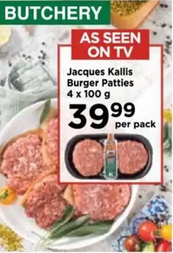 Jacques Kallis Burger Patties 4 x 100g