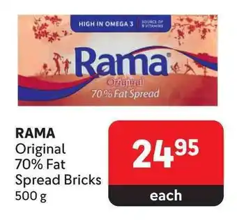 Makro RAMA Original 70% Fat Spread Bricks 500g offer