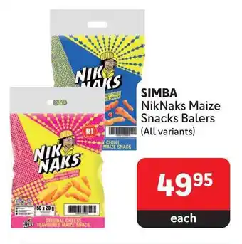 Makro SIMBA NikNaks Maize Snacks Balers (All variants) offer