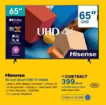 Incredible Connection Hisense 65" Smart UHD TV offer