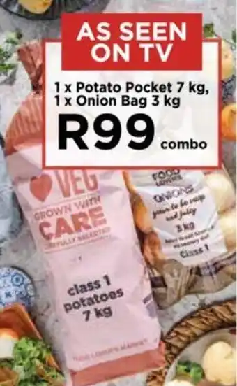 Food Lover's Market 1 x Potato Pocket 7kg, 1x Onion Bag 3kg offer