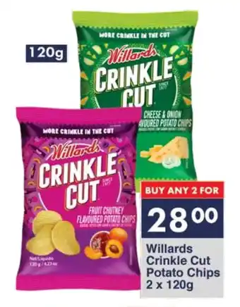 President Hyper Willards Crinkle Cut Potato Chips 2 x 120g offer