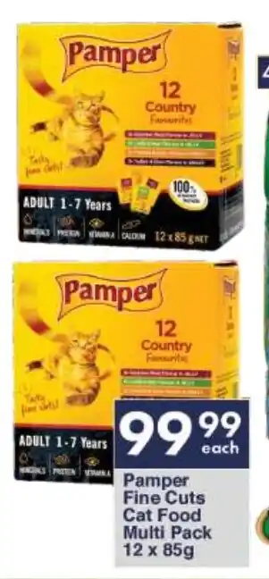 President Hyper Pamper Fine Cuts Cat Food Multi Pack 12x85g offer