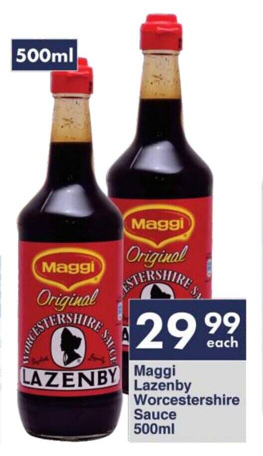 Maggi Lazenby Worcestershire Sauce 500ml offer at President Hyper