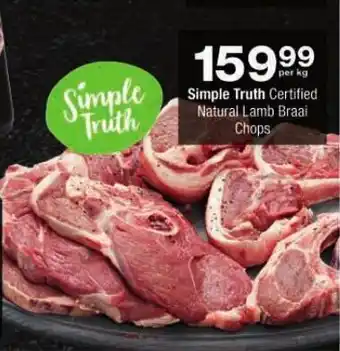 Checkers Simple Truth Certified Natural Lamb Braai Chops offer