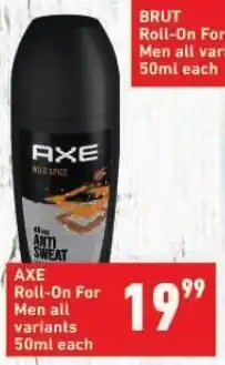 Shoprite AXE Roll-On For Men all variants 50ml each offer