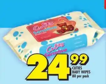CUTIES BABY WIPES 80 per pack