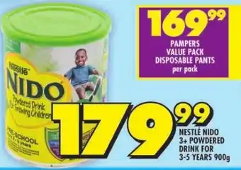 Shoprite NESTLÉ NIDO 3+ POWDERED DRINK FOR 3-5 YEARS 900g offer