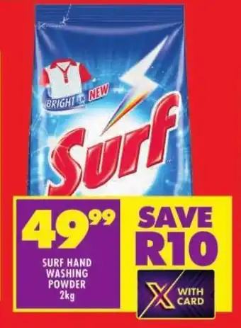 Shoprite SURF HAND WASHING POWDER 2kg offer