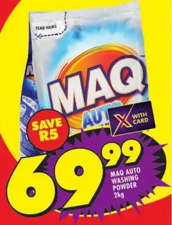 Shoprite MAQ AUTO WASHING POWDER 2kg offer