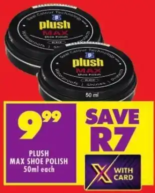 Shoprite PLUSH MAX SHOE POLISH 50ml each offer