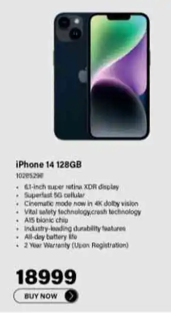 Incredible Connection iPhone 14 128GB offer