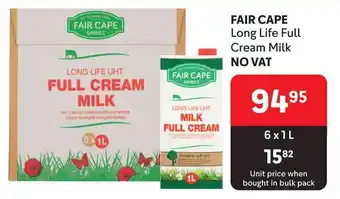 Makro FAIR CAPE Long Life Full Cream Milk offer