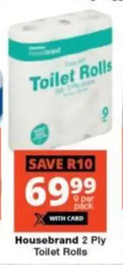 Checkers Hyper Housebrand 2 Ply Toilet Rolls offer