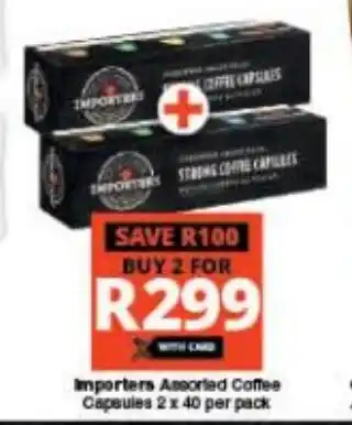 Importers Assorted Coffee Capsules 2 x 40 per pack