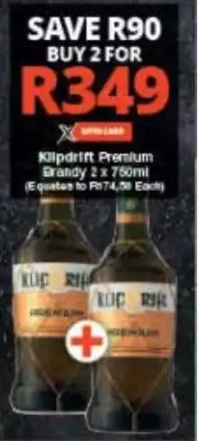 Checkers Klipdrift Premium Brandy 2 x 750ml offer