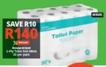 Checkers House brand 2-Ply Toilet Roll Minis 30 per pack offer