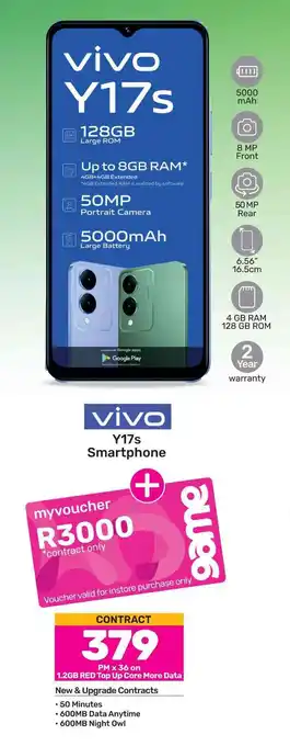 Game Vivo Y17s Smartphone offer