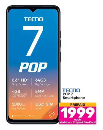 Game TECNO POP 7 Smartphone offer