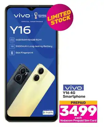 Game Vivo Y16 4G Smartphone offer