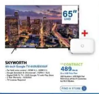 Incredible Connection SKYWORTH 65" Google TV offer