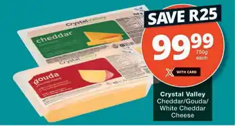 Checkers Crystal Valley Cheddar/Gouda/ White Cheddar Cheese offer