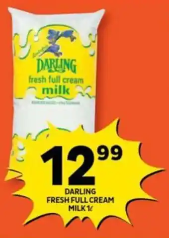 Shoprite DARLING FRESH FULL CREAM MILK 1L offer