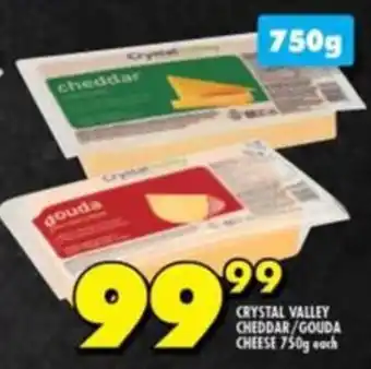 Shoprite CRYSTAL VALLEY CHEDDAR/GOUDA CHEESE 750g each offer
