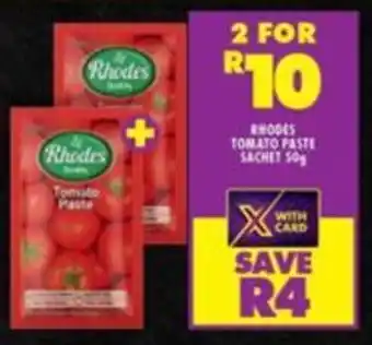 Shoprite Rhodes Tomato Paste Sachet offer