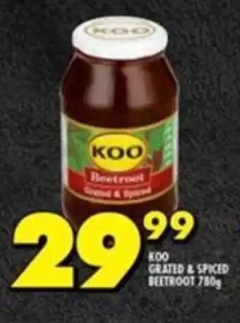 Shoprite Koo Grated & Spiced Beetroot 780g offer