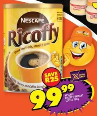Shoprite NESCAFE RICOFFY INSTANT COFFEE 750g offer