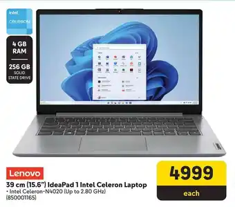 Makro Lenovo 39 cm (15.6") IdeaPad 1 Intel Celeron Laptop offer