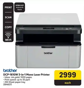DCP-1610W 3-in-1 Mono Laser Printer