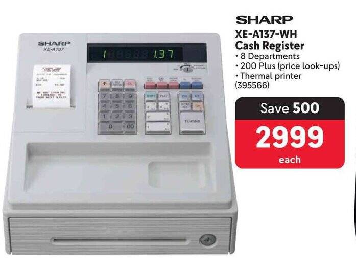 SHARP XEA137WH Cash Register offer at Makro