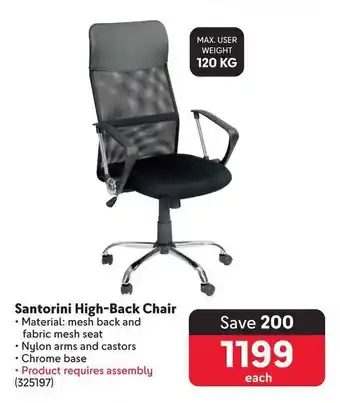 Makro Santorini High-Back Chair offer