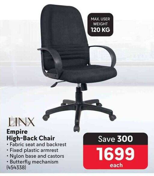 LINX Empire HighBack Chair offer at Makro