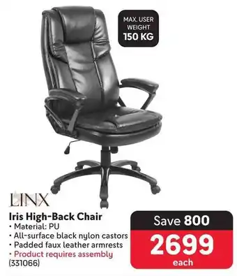 Makro LINX Iris High-Back Chair offer