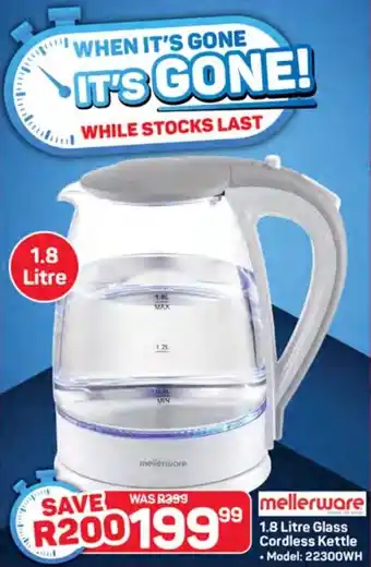 Pick n Pay Hypermarket 1.8 Litre Glass Cordless Kettle offer