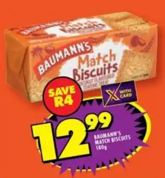 Shoprite BAUMANN'S MATCH BISCUITS 180g offer