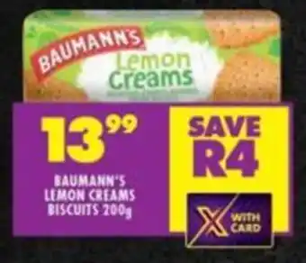 Shoprite BAUMANN'S LEMON CREAMS BISCUITS 200g offer