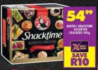Shoprite BAKERS SNACKTIME ASSORTED CRACKERS 400g offer
