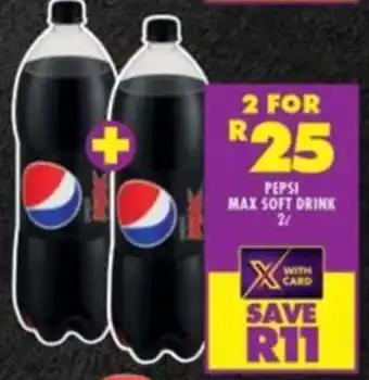 Shoprite PEPSI MAX SOFT DRINK 2L offer