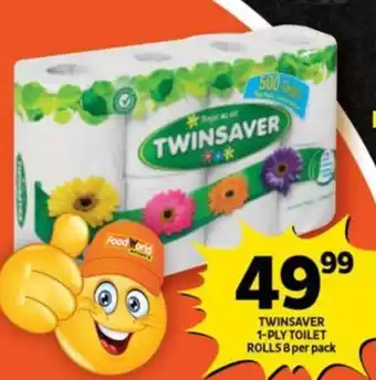 Shoprite TWINSAVER 1-PLY TOILET ROLLS 8 per pack offer