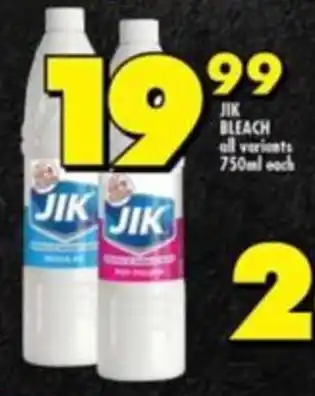Shoprite JIK BLEACH all variants 750ml each offer