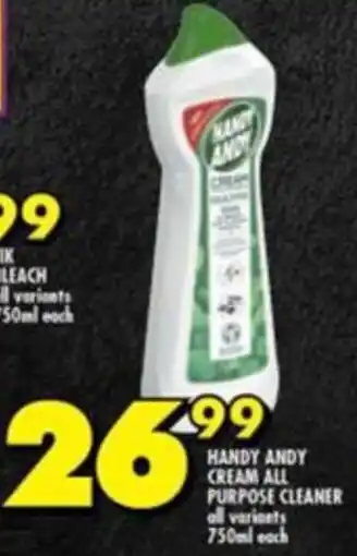 Shoprite HANDY ANDY CREAM ALL PURPOSE CLEANER all variants 750ml each offer