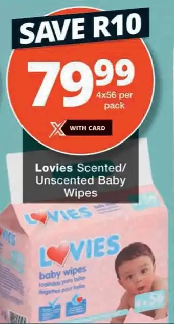 Lovies Scented/ Unscented Baby Wipes