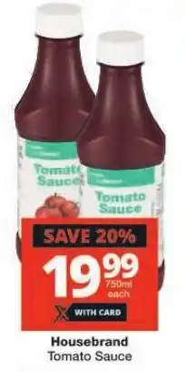 Checkers Housebrand Tomato Sauce offer