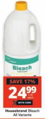 Checkers Housebrand Bleach All Variants offer