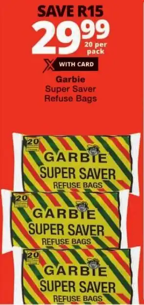 Checkers Garbie Super Saver Refuse Bags offer
