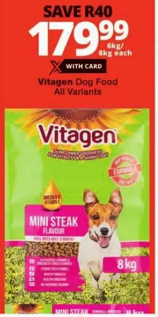 Checkers Vitagen Dog Food All Variants offer